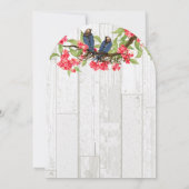 Roze marineblauw  Lovebird Barn Wood Kaart (Achterkant)