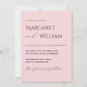 Roze & Marineblauw Modern Minimalistisch Elegant B Kaart (Voorkant)