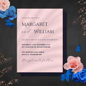 Roze & Marineblauw Modern Minimalistisch Elegant B Kaart