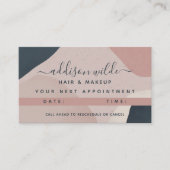 Roze marineblauw moderne Abstracte vormen Neutraal Afsprakenkaartje (Voorkant)