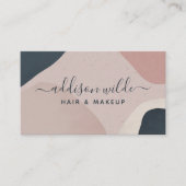 Roze marineblauw moderne Abstracte vormen Neutraal Visitekaartje (Voorkant)