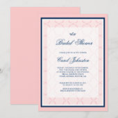 Roze, Marineblauw Traditioneel Vrijgezellenfeest Kaart (Voorkant / Achterkant)