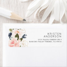 Roze marineblauw Waterverf goudolie