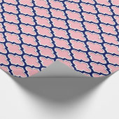 Roze, marineblauw, what LG Marokkaanse kwartet #3D Cadeaupapier (Hoek)