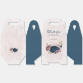 Roze marineblauwe bloemen bruiloft bedankdoosjes (Ongevouwen)