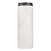 Roze marineblauwe bloemen bruiloft thermosbeker (Achterkant)