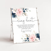 Roze marineblauwe bloemige ring jacht bruiloft spe poster