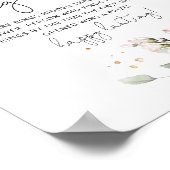 Roze marineblauwe bloemige ring jacht bruiloft spe poster (Hoek)