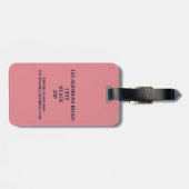 Roze & marineblauwe streep laurierkrans monogram bagagelabel (Achterkant horizontaal)