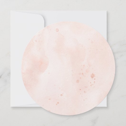 Roze & Marineblauwe Waterverf Bloemen Moderne Trou Save The Date (Achterkant)