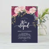 roze marinebloemen modern we ontwikkelden uitnodig kaart (Staand voorkant)