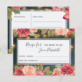 Roze marinegoud romantische bruid om receptenkaart briefkaart (Voorkant / Achterkant)