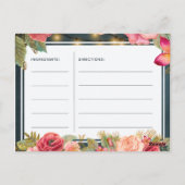 Roze marinegoud romantische bruid om receptenkaart briefkaart (Achterkant)