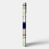 Roze marinegroene witte preppy Madras N Monogram Case-Mate iPhone Case (Achterkant / Rechts)