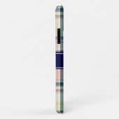 Roze marinegroene witte preppy Madras N Monogram Case-Mate iPhone Case (Achterkant/rechts)