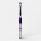 Roze marinegroene witte preppy Madras N Monogram Case-Mate iPhone Case (Achterkant/links)