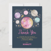 Roze marinemacht goudverouderde ruimtemelkmesteraa bedankkaart (Voorkant)