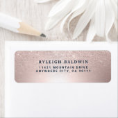 Roze marinemacht legant Wedding Return Label (Insitu)