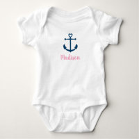 Roze marinemeisje Nautical Anchor