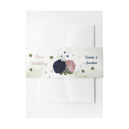 roze marinesbloemen grilly bruiloft uitnodigingen wikkel