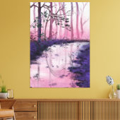 Roze marinescanvas afdrukken - Kunst schilderen (Insitu (Woonkamer))