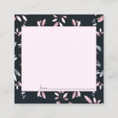 Roze marinescheepvaart Elegant Soft Waterverf Datu Vierkante Visitekaartje (Achterkant)