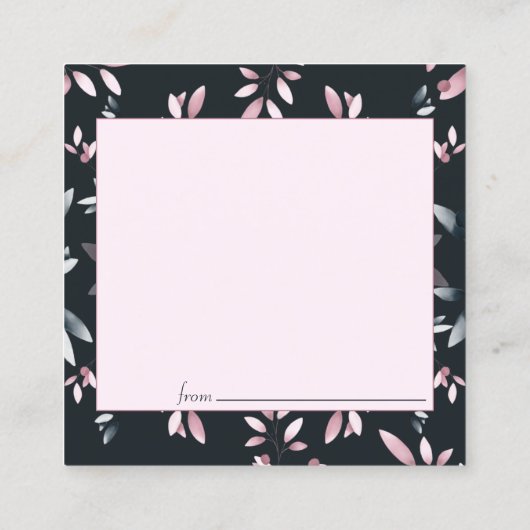 Roze marinescheepvaart Elegant Soft Waterverf Datu Vierkante Visitekaartje (Achterkant)