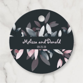 Roze marinescheepvaart Elegant Soft Waterverf Flor Bedankjes Labels