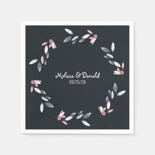 Roze marinescheepvaart Elegant Soft Waterverf Flor Servet (Voorkant)