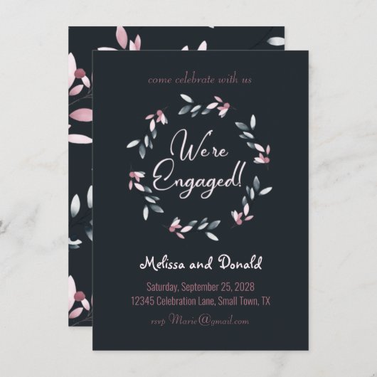 Roze marinescheepvaart Elegant Soft Waterverf Verl (Voorkant / Achterkant)