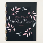 Roze marinescheepvaart Elegant Soft Waterverf Wedd Planner (Voorkant)