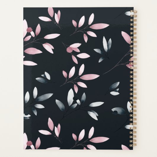 Roze marinescheepvaart Elegant Soft Waterverf Wedd Planner (Achterkant)