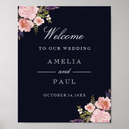 Roze marinescheepvaart Waterverf pony's Welkomstbo Poster