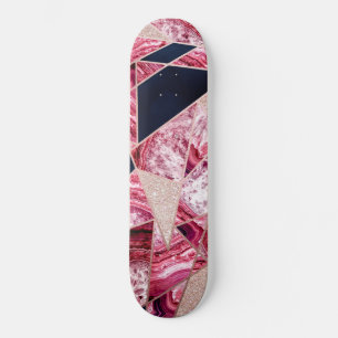 Roze marineslag Folie Geometrische driehoeken Persoonlijk Skateboard