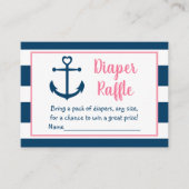 Roze marineslagerspoel met neusanker Baby Informatiekaartje (Voorkant)