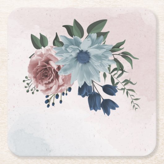 roze marinesnoorst blauw griesgroen kartonnen onderzetters (Voorkant)