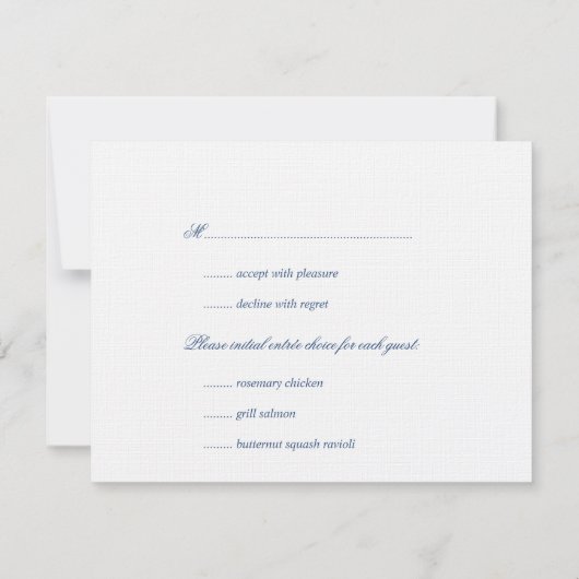 Roze marinesovaal kant preppy bruiloft RSVP Kaartje (Achterkant)