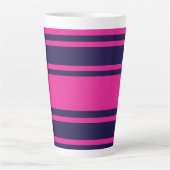 Roze marinestrepen latte mok (Voorkant)