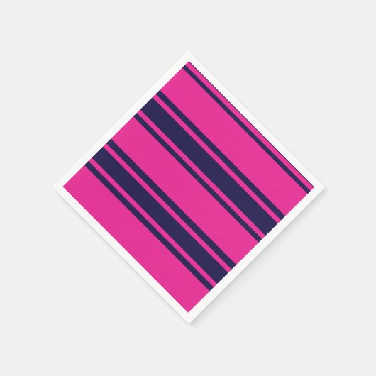 Roze marinestrepen servet (Hoek)