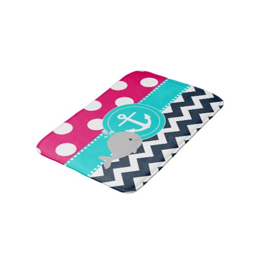 Roze marinewalvis Bathmat Badmat (Gekanteld)
