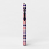 Roze marinewitte preppy Madras Quatrefoil Monogram Case-Mate iPhone Case (Achterkant/links)