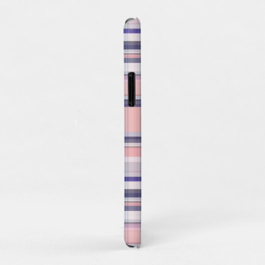 Roze marinewitte preppy Madras Quatrefoil Monogram Case-Mate iPhone Case (Achterkant/rechts)