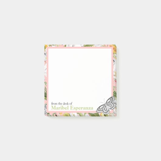 Roze Mariposa  Vlindernoten Post-it® Notes (Voorkant)