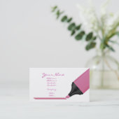roze markering visitekaartje (Staand voorkant)