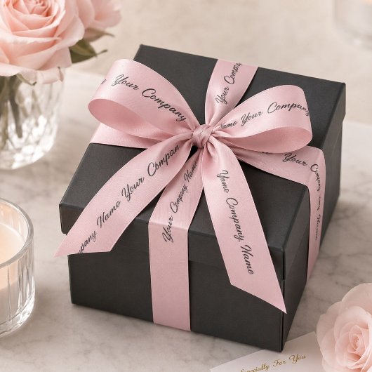 Roze Marketing Branding Gebrandmerkte Bedrijfsnaam Satijnen Lint