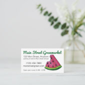 Roze markt voor watermeloenen visitekaartje (Staand voorkant)