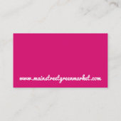 Roze markt voor watermeloenen visitekaartje (Achterkant)