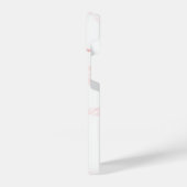 Roze marmer aangepaste monogram iPhone 14 Hoesje (Linkerkant)