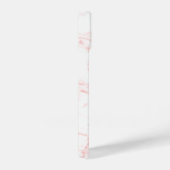 Roze marmer aangepaste monogram iPhone 14 Hoesje (Rechterkant)