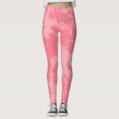 Roze marmer Abstract Leggings (Voorkant)